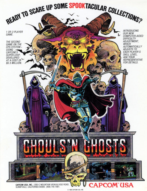 Ghouls'n Ghosts (US) Arcade Game Cover